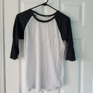 Baseball quarter sleeved top